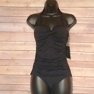 Black Halter Top Swimsuit